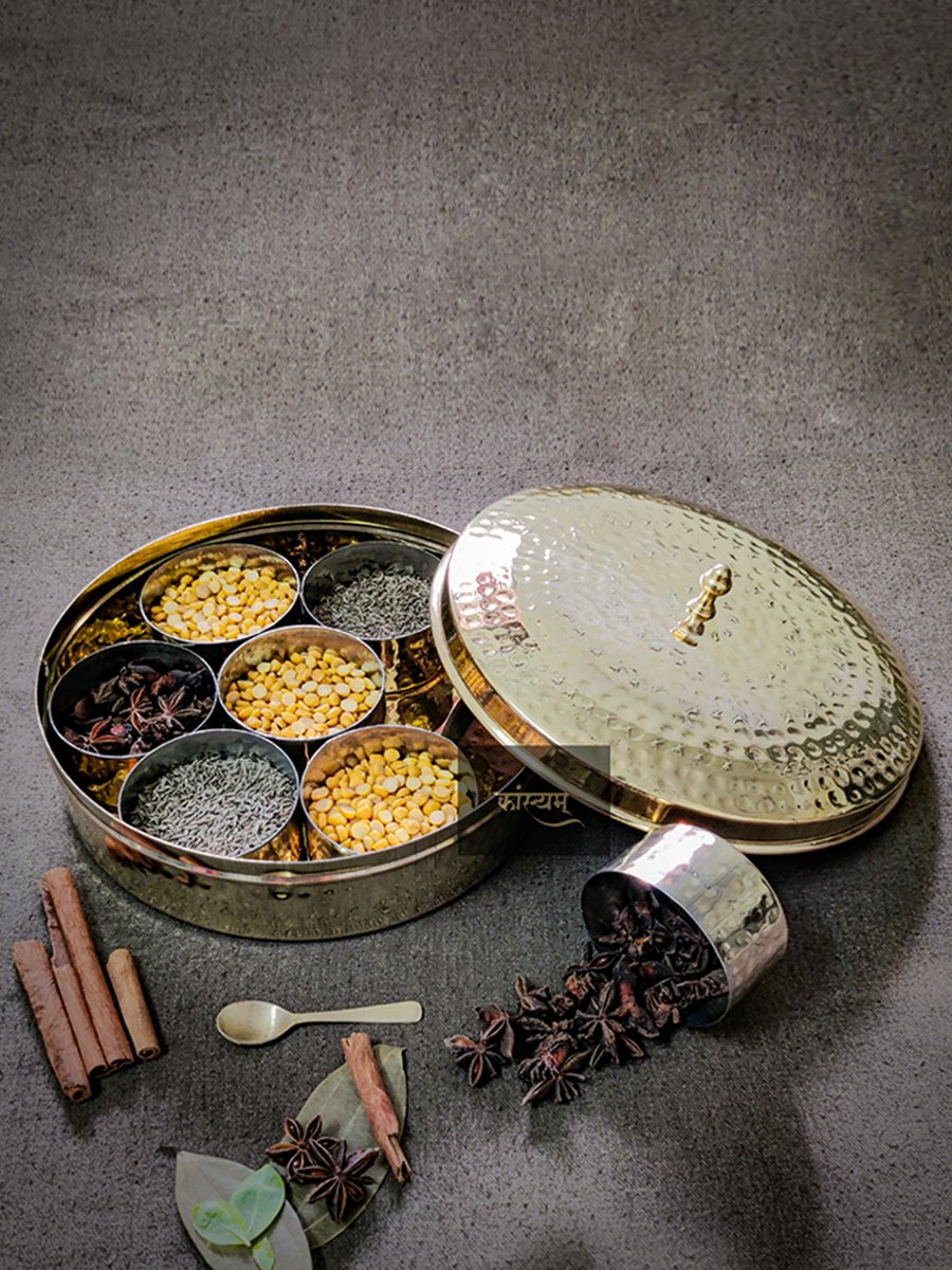 Brass Traditional Spice Box / Masaladani