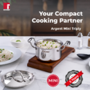 Argent Mini Triply Casserole (0.8 Ltr / 1.2 Ltr / 1.6 Ltr / 2.0 Ltr)