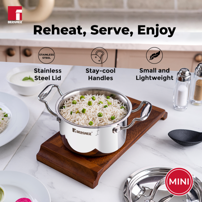 Argent Mini Triply Casserole (0.8 Ltr / 1.2 Ltr / 1.6 Ltr / 2.0 Ltr) - Image 6