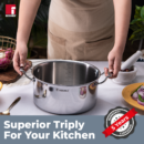 Argent Triply Casserole (3.1 Ltr / 4.1 Ltr / 5.3 Ltr / 8.3 Ltr)