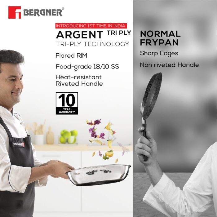 Argent Triply Frypan (22 cm / 24 cm) - Image 4