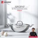 Argent Triply Kadhai with Lid  (1.5 Ltr / 2.25 Ltr / 3.5 Ltr / 3.9 Ltr / 5.8 Ltr)