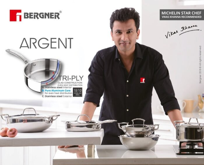 Argent Triply Kadhai with Lid  (1.5 Ltr / 2.25 Ltr / 3.5 Ltr / 3.9 Ltr / 5.8 Ltr) - Image 7