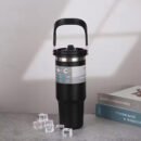 HomeCloud Travel Mug | Double Wall Insulated Tumbler with Straw | Premium Steel Coffee Mug for Hot & Cold Drinks | Leak-Proof Design