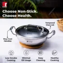 Bergner Hitech Tri-Ply Stainless Steel Non-Stick Kadhai with Lid - Induction Bottom
