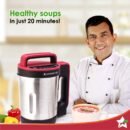 Neo Automatic Soup Maker | 1.0 Litre | 800 watt | SS Blades & SS Jug | Soup in just 20 min | 2 years Warranty | Red & Black
