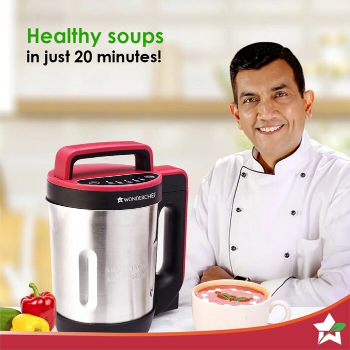 Neo Automatic Soup Maker | 1.0 Litre | 800 watt | SS Blades & SS Jug | Soup in just 20 min | 2 years Warranty | Red & Black - Image 6