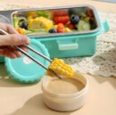 One Compartment Lunch Box 750ml with Spoon and Chopstick + Bowl, 304 SUS Stainless Steel Bento Box for Office and School