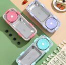 One Compartment Lunch Box 750ml with Spoon and Chopstick + Bowl, 304 SUS Stainless Steel Bento Box for Office and School
