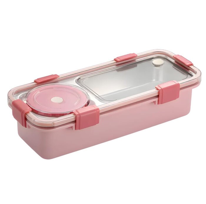 One Compartment Lunch Box 750ml with Spoon and Chopstick + Bowl, 304 SUS Stainless Steel Bento Box for Office and School - Image 3