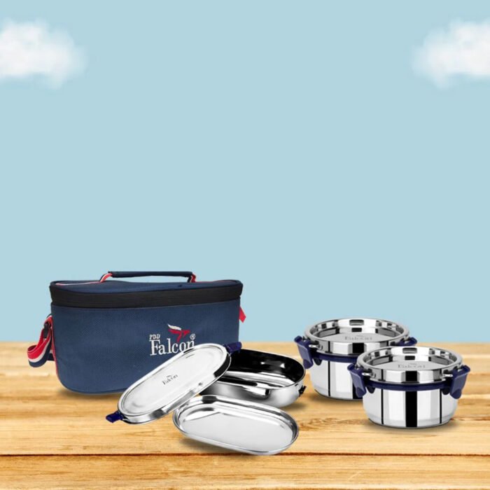 EcoNxt Oval Meal With Plate Lunch Box Set of 3 - Image 2