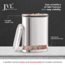 JVL Stainless Steel Kitchen Storage Container, Capsule Shape Galaxy Clear Canister with Unbreakable Steel Lid