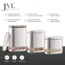JVL Stainless Steel Kitchen Storage Container, Capsule Shape Galaxy Clear Canister with Unbreakable Steel Lid