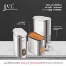 JVL Stainless Steel Kitchen Storage Container, Capsule Shape Galaxy Window Canister with Unbreakable Steel Lid