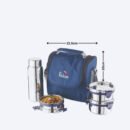 Pdd Falcon Stainless Steel EcoNxt Milan Lunch Box With 100% Leakproof Water Bottle Set of 4