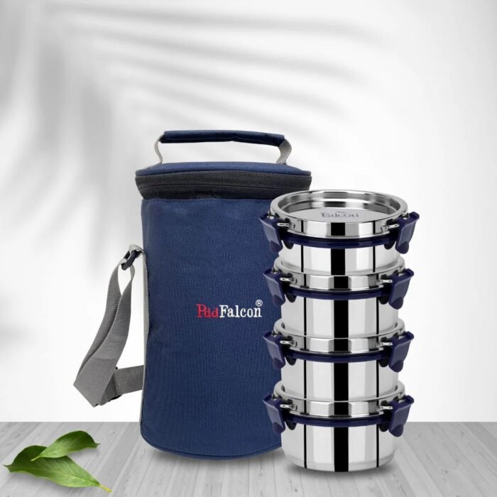 Pdd Falcon Steel Lunch Box Set of 4 Blue - Image 2