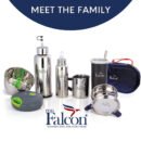 Pdd Falcon Steel Lunch Box Set of 4 Blue