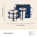 Pdd Falcon Steel Lunch Box Trio Blue