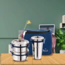 premium Steel Lunch Box Trio Set