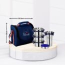 Pdd Falcon Steel Executive Lunch Box Set of 5 Blue