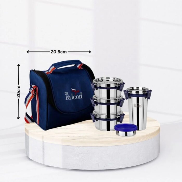 Pdd Falcon Steel Executive Lunch Box Set of 5 Blue - Image 2
