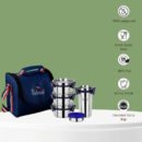 Pdd Falcon Steel Executive Lunch Box Set of 5 Blue