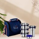 Pdd Falcon Steel Executive Lunch Box Set of 5 Blue