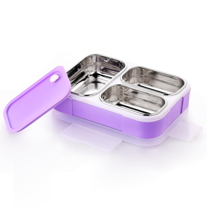 3 Compartment Stainless Steel Lunch Box Sealed Leakage Proof Lunch Box - Image 2