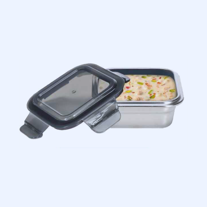 Square Stainless Steel Container With PP Locking Lid - Microwave-Safe, Airtight & Leak-Proof - Image 2
