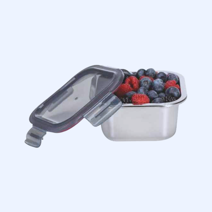 Square Stainless Steel Container With PP Locking Lid - Microwave-Safe, Airtight & Leak-Proof - Image 3