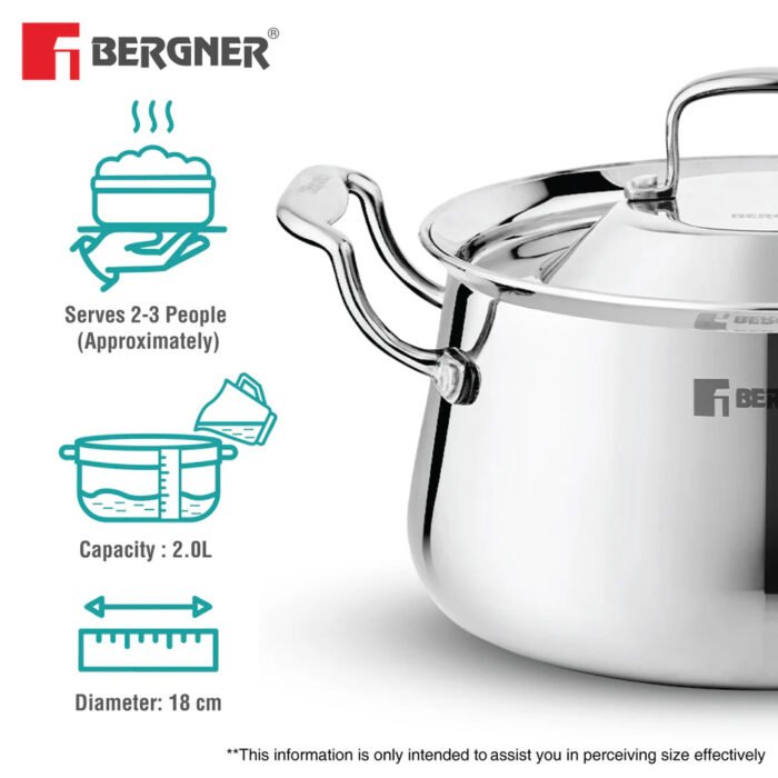Argent Samsara Tri-Ply Stainless Steel Biryani Handi - Induction Bottom | 304 Grade | Stay-Cool Handles | 5-Year Warranty - Image 5
