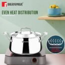 Argent Samsara Tri-Ply Stainless Steel Biryani Handi - Induction Bottom | 304 Grade | Stay-Cool Handles | 5-Year Warranty