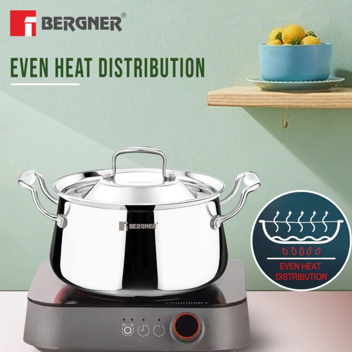 Argent Samsara Tri-Ply Stainless Steel Biryani Handi - Induction Bottom | 304 Grade | Stay-Cool Handles | 5-Year Warranty - Image 7