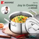Argent Samsara Tri-Ply Stainless Steel Biryani Handi - Induction Bottom | 304 Grade | Stay-Cool Handles | 5-Year Warranty