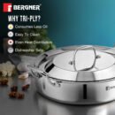 Argent Samsara Tri-Ply Stainless Steel Biryani Handi - Induction Bottom | 304 Grade | Stay-Cool Handles | 5-Year Warranty