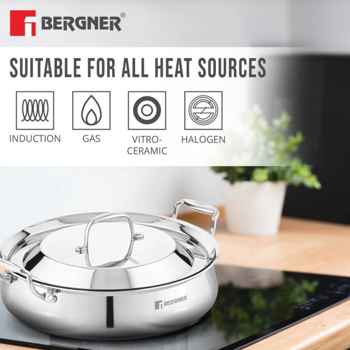 Argent Samsara Tri-Ply Stainless Steel Biryani Handi - Induction Bottom | 304 Grade | Stay-Cool Handles | 5-Year Warranty - Image 31