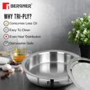 Argent Tri-Ply Stainless Steel Lagdi with Lid - Induction Friendly, Easy to Clean (Triply Cookware)