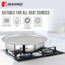 Argent Tri-Ply Stainless Steel Lagdi with Lid - Induction Friendly, Easy to Clean (Triply Cookware)