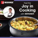 Bergner BE Essentials Tri-Ply Stainless Steel Biryani Handi – Induction Compatible | Healthy Cooking | Even Heat Distribution