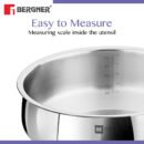 Bergner BE Essentials Tri-Ply Stainless Steel Biryani Handi – Induction Compatible | Healthy Cooking | Even Heat Distribution