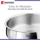 Bergner BE Essentials Tri-Ply Stainless Steel Biryani Handi – Induction Compatible | Healthy Cooking | Even Heat Distribution