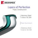 Bergner BE Essentials Tri-Ply Stainless Steel Coffee Warmer
