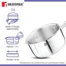 Bergner BE Essentials Tri-Ply Stainless Steel Teapan / Milk Pan - Full Induction Bottom