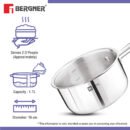 Bergner BE Essentials Tri-Ply Stainless Steel Teapan / Milk Pan - Full Induction Bottom