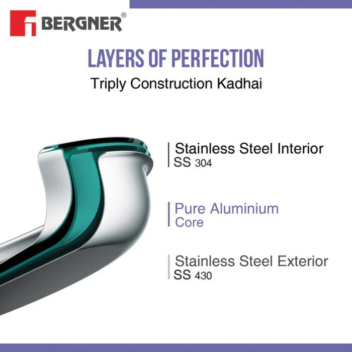 Bergner BE Essentials Tri-Ply Stainless Steel Teapan / Milk Pan - Full Induction Bottom - Image 11