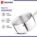 Bergner BE Essentials Tri-Ply Stainless Steel Teapan / Milk Pan - Full Induction Bottom