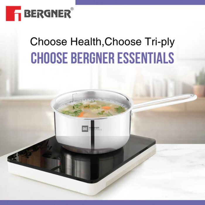 Bergner BE Essentials Tri-Ply Stainless Steel Teapan / Milk Pan - Full Induction Bottom - Image 14