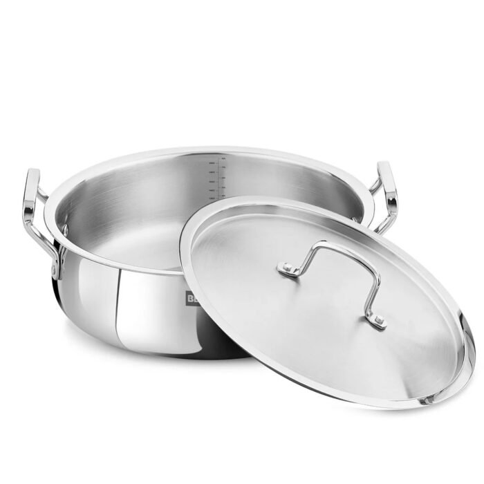 Bergner BE Essentials Tri-Ply Stainless Steel Biryani Handi with Handle | Induction & Gas Compatible | Even Heat Distribution | Dishwasher Safe - Image 8