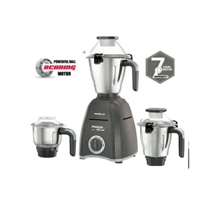 Havells Power Hunk Mixer Grinder 800W | 3 Jars | Powerful Motor, Ball Bearing, Ergonomic Handles - Image 2