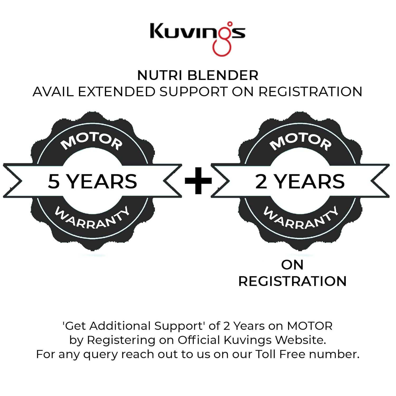 Kuvings Nutri Blender PRO - 1000W Mixer Grinder & Smoothie Maker with Dual Blade System, Stainless Steel Body - Image 13